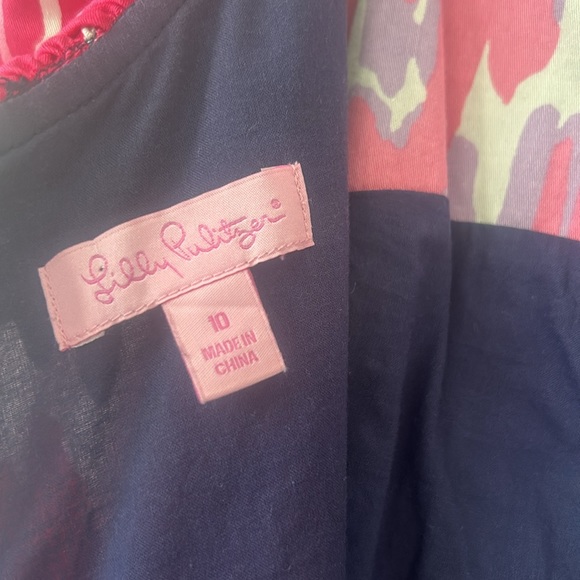 Lilly Pulitzer Dominica dress in Bright Navy Brava print size 10 EUC - Picture 6 of 8